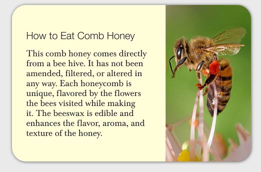 Comb honey card front