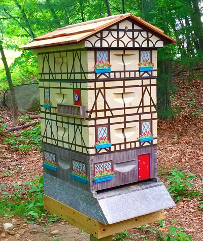 Tudor-style bee hive.